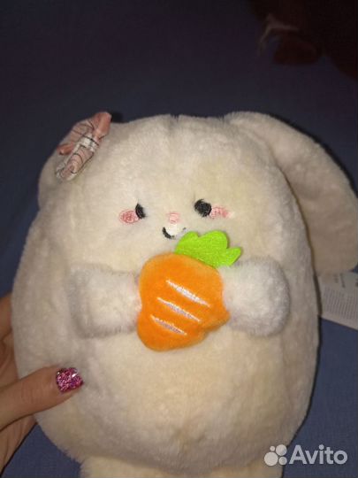 Мягкая игрушка кролик заяц с морковкой новая