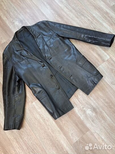 Кожаный пиджак 48 мужской