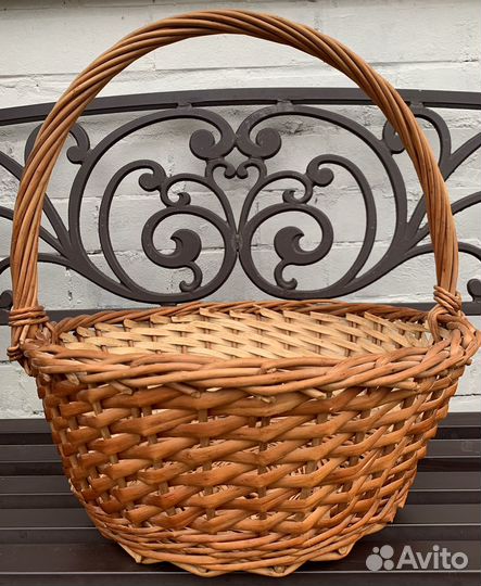 Корзина плетеная круглая большая