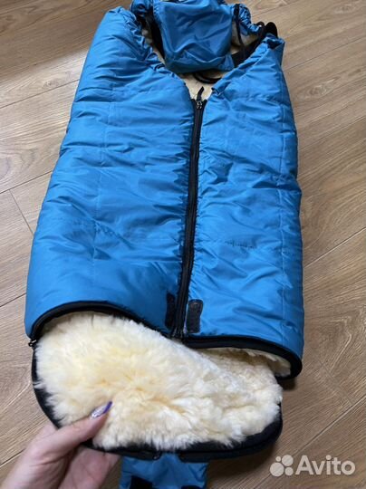 Зимний конверт в коляску на овчине