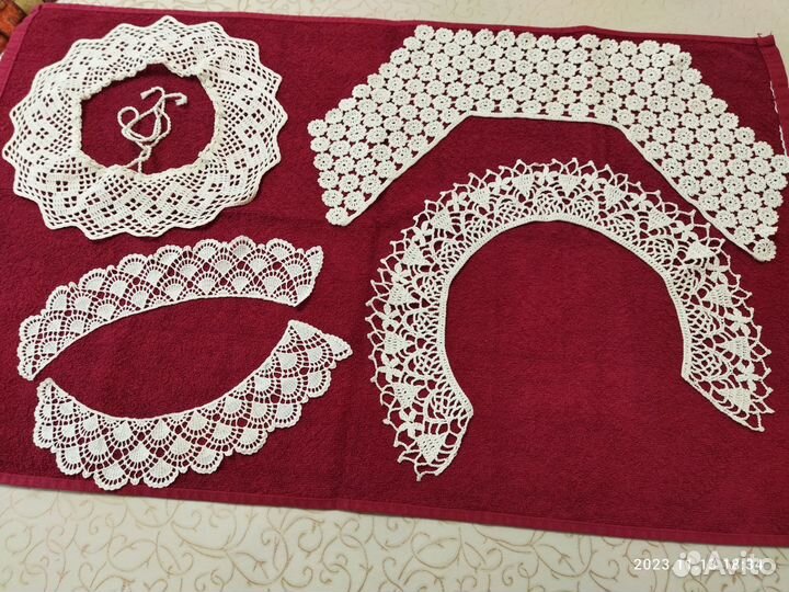 Кружевной воротник вологодский, вязанные