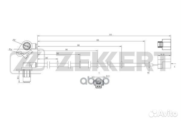 Датчик ABS передн. прав. Mitsubishi Pajero II