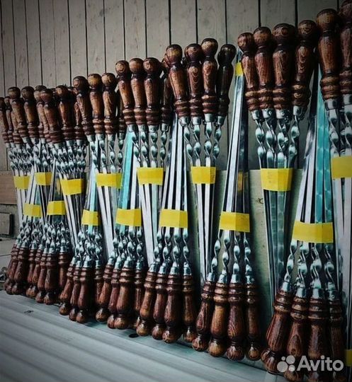 Шампура из нержавейки с деревянной ручкой