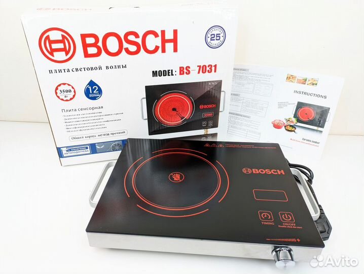 Плита Bosch инфракрасная 3500вт с таймером