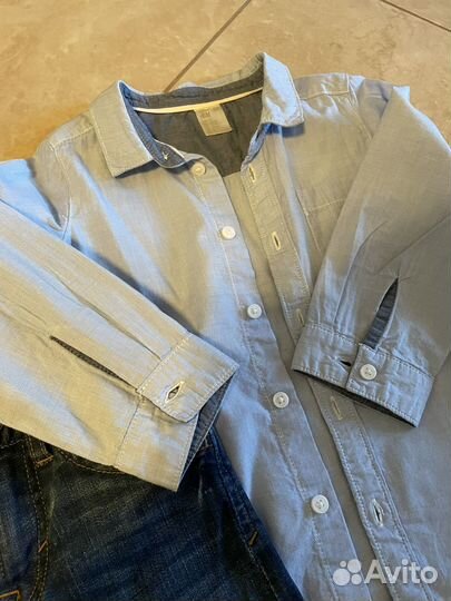 Джинсы рубашка hm 92
