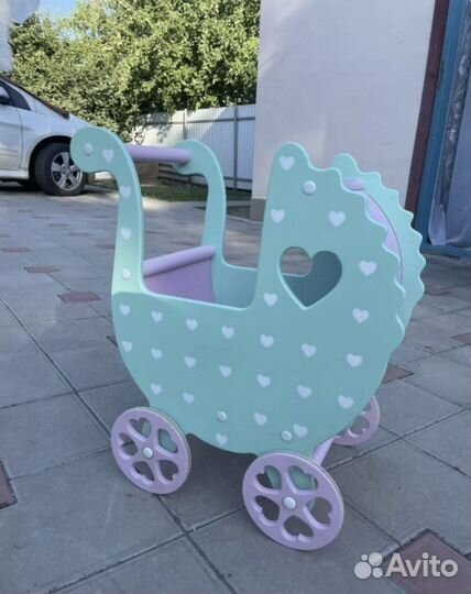 Коляска для кукол деревянная