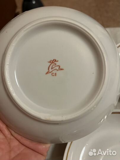 Блюдца кузяевский фарфор