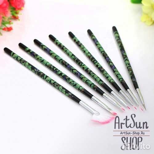 Набор кисточек (7шт) для дизайна на ногтях