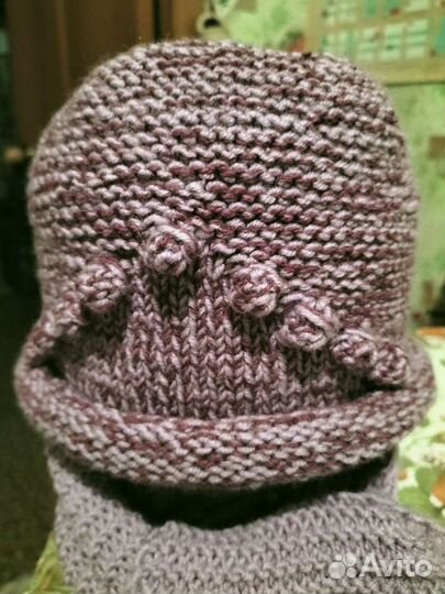 Шапка +шарф женский