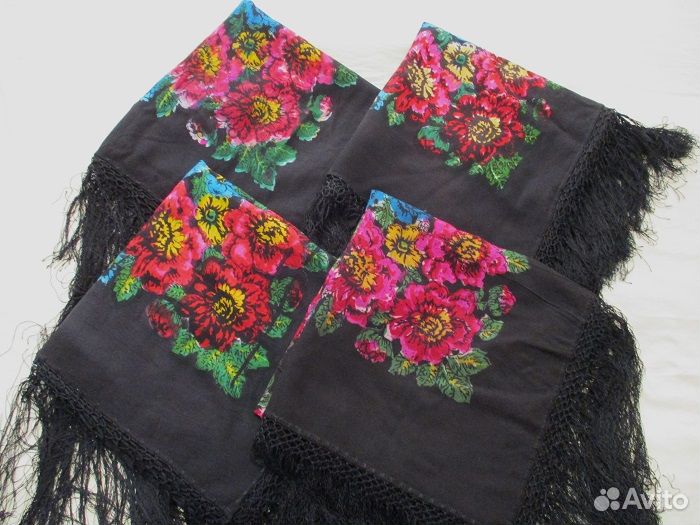 Платок, натуральный шелк, винтаж, СССР