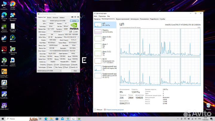 Игровой ноутбук alienware 4K i7 4720HQ GTX 970M