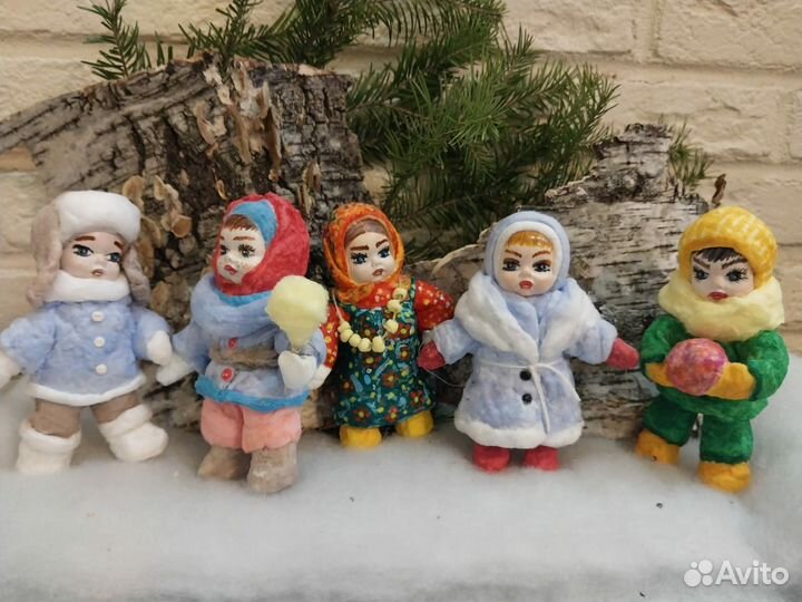 Ватные елочные игрушки