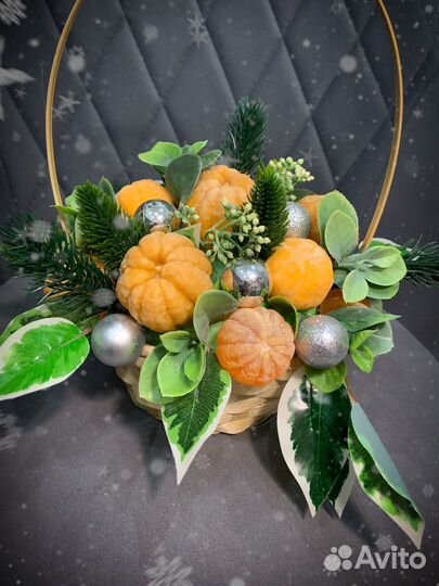 Новогодний букет из мыла новый год мандарины