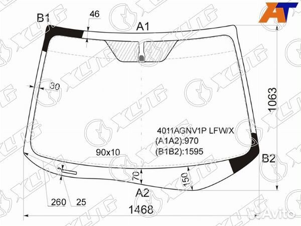 Стекло лобовое honda CR-V