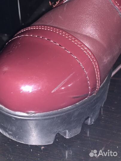 Полуботинки бордовые женские