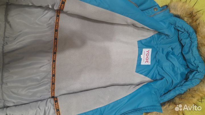 Пальто куртка зима 140 Yoota, брюки H&M 146