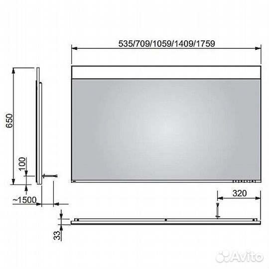 Зеркало Keuco Edition 400 70 11596171500 с подсве