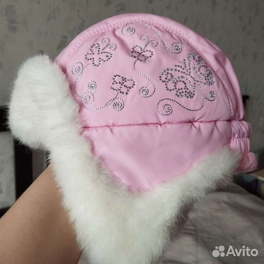 Шапочка для девочки зимняя 52