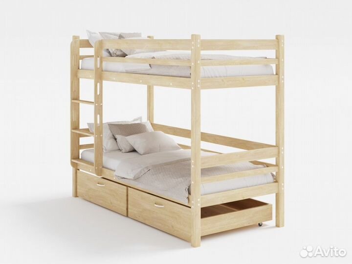Двухъярусная детская кровать из массива