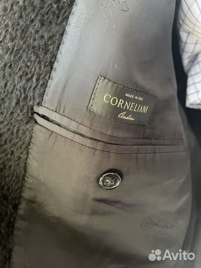 Мужское черное пальто Corneliani (Italy), 54