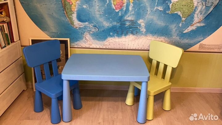 Детский стол и 2 стула IKEA