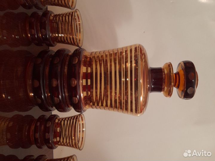 СССР Графин с рюмками (богемское стекло (bohemia)