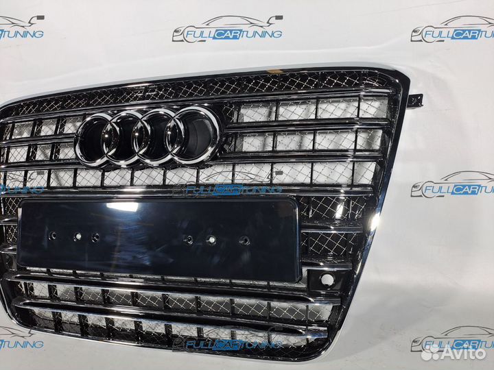 Решетка радиатора Audi A8 D4 w12 хром 10-13г