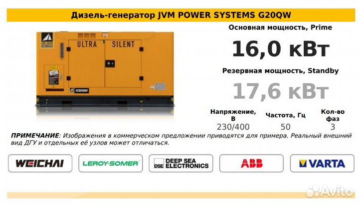 JVM дизельный генератор G20QW (JCB )