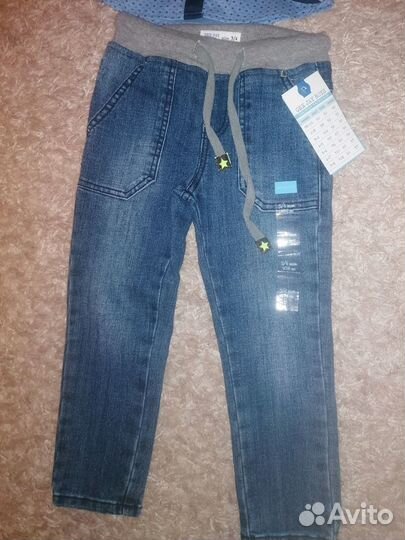 Джинсы новые на 2-4 года