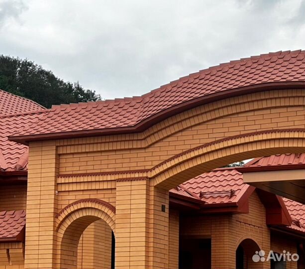 Кровля металлочерепица морковного цвета