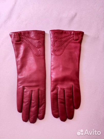 Перчатки женские кожаные