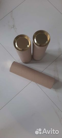 Тубус картонный с жестяной крышкой, 92*350 мм
