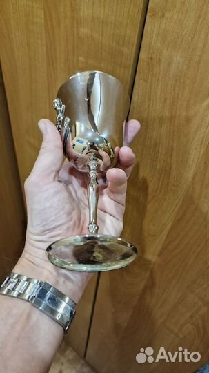 Бокал кубок фужер Близнецы посеребренный Италия