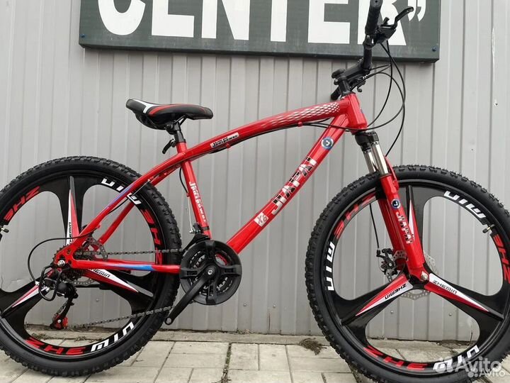 Велосипед с литыми дисками Красный новый