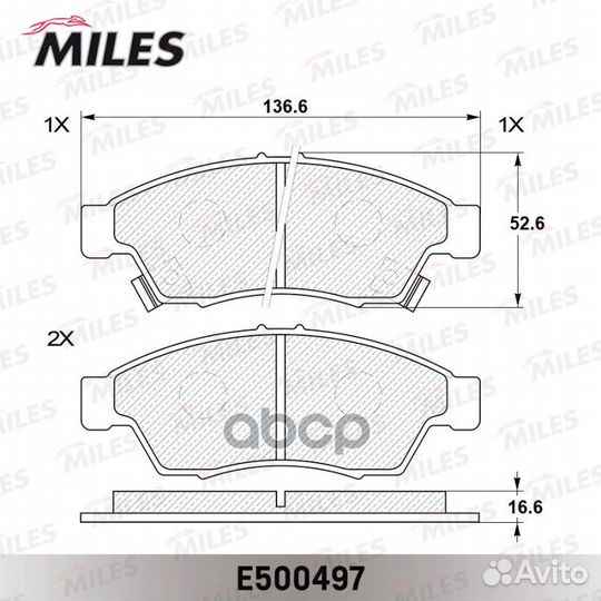 E500497 Колодки тормозные suzuki liana 02 пере