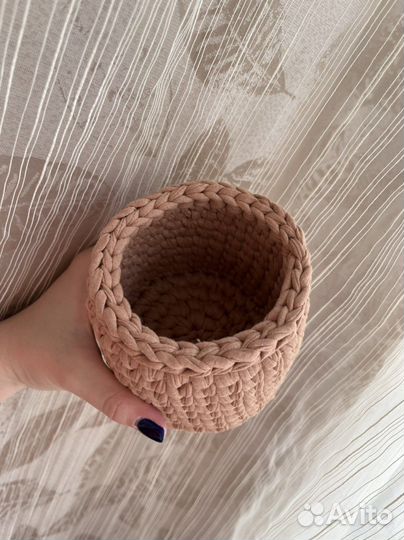 Набор вязаных корзинок