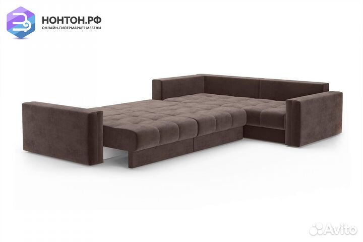 Диван угловой тик-так Монарх М3У1 коричневый