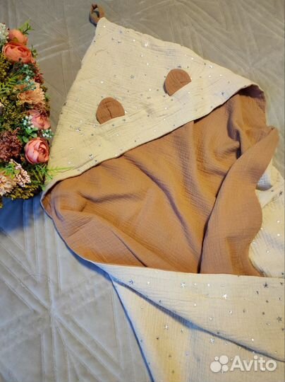 Муслиновое полотенце с уголком детское