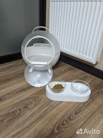 Домик-переноска для кошек с миской