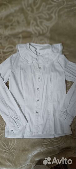 Рубашка белая для девочки 128