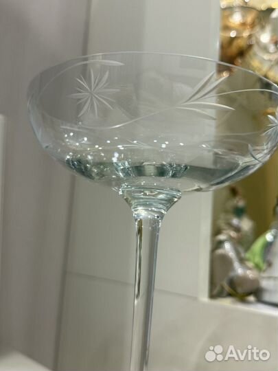 Шампанское блюдце СССР пара бокалов