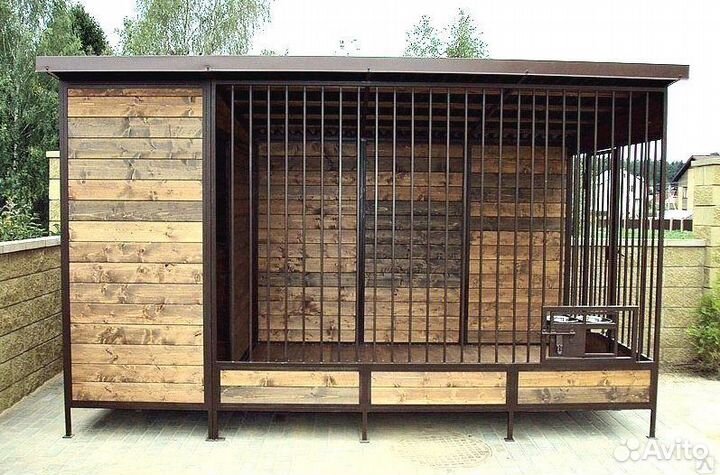 Вольер для собак с хозблоком