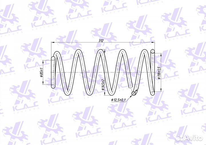 Пружина (2 шт.) задней подвески Chevrolet Lacetti