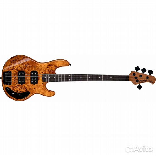 Sterling StingRay HHPoplar Burl Top Amber Басгитар