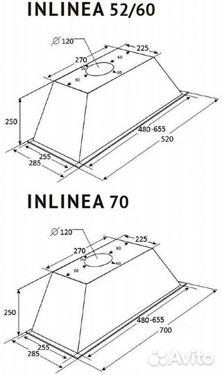 Встраиваемая вытяжка Kuppersberg inlinea 70 X