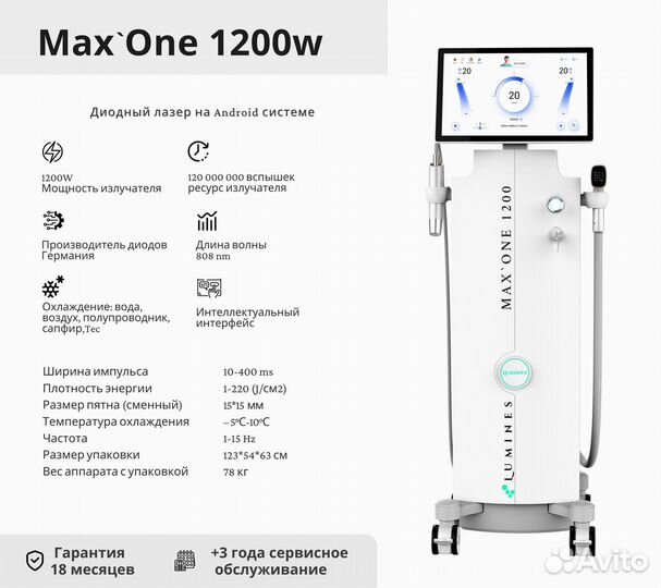 Аппарат для эпиляции Лю'Минес Max One 1200вт