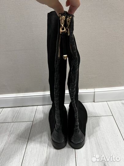 Сапоги замша