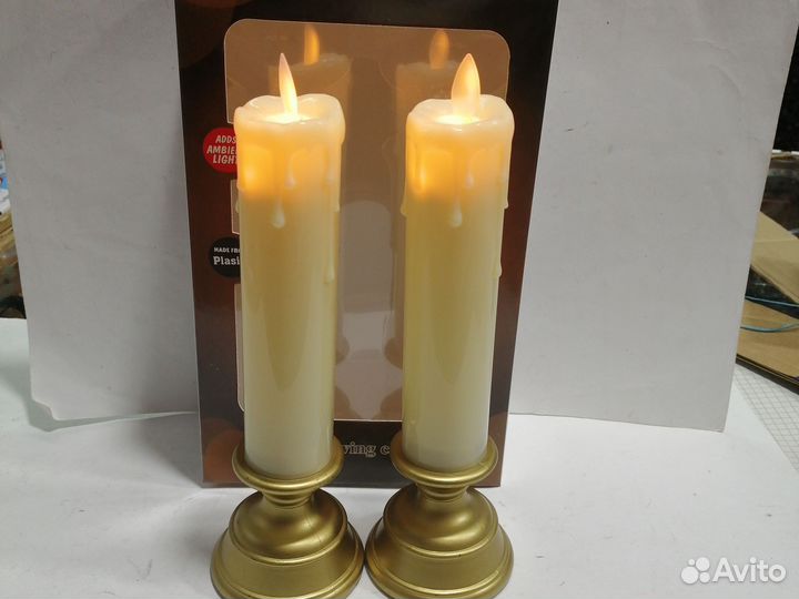 Набор свечей на батарейках с колыханием пламени