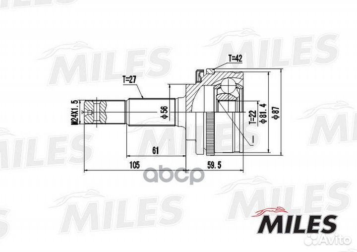 ШРУС nissan primera 1.6/2.0 90-96 нар.(ABS) NIS