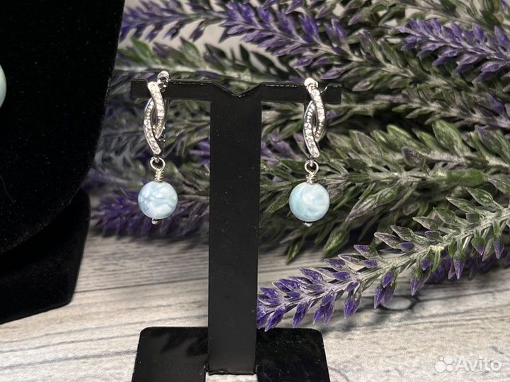 Серьги из ларимара